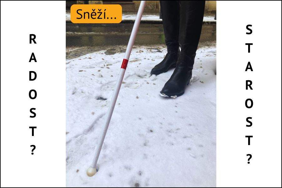Sněží. Co to znamená v každodenním životě nevidomého?